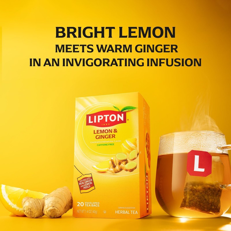 Lipton Lemon Ginger Refresh Tea Bags gallery
