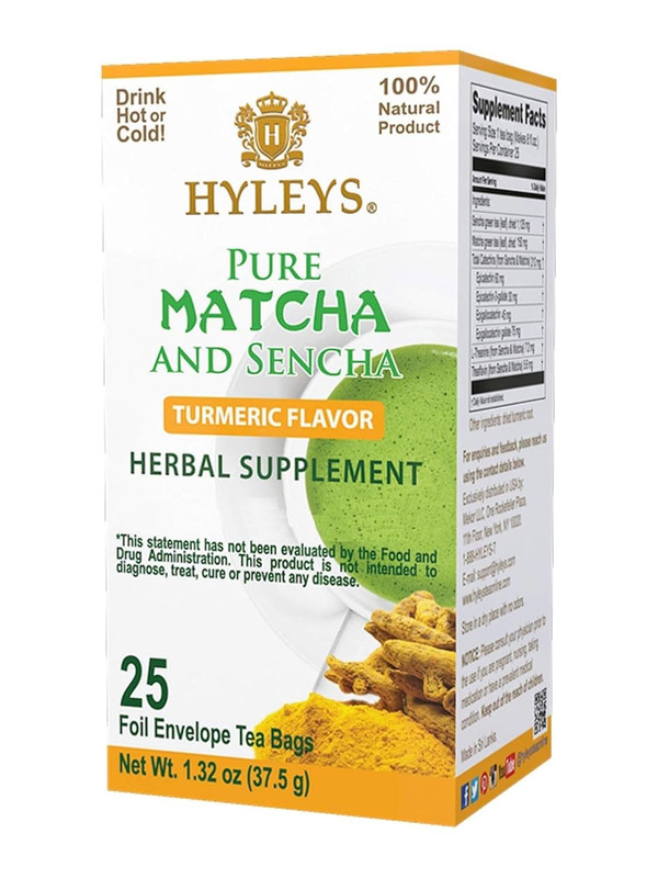 Matcha Tea Bags with Turmeric – 25 Tea Bags (Japanese Pure Matcha Wellness Green