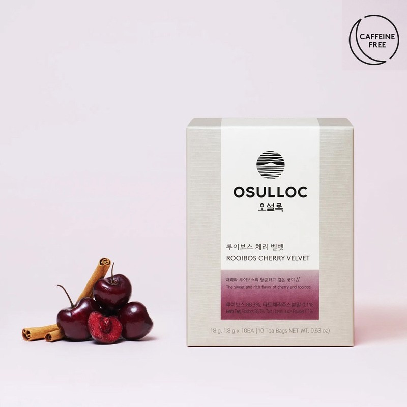 Osulloc Rooibos Cherry Velvet | Caffeine-Free Herbal Tea | 10 Pyramid Bags gallery