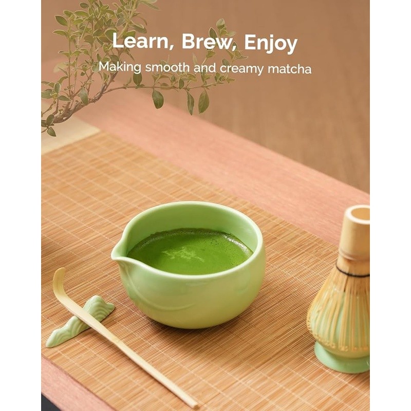 Complete Matcha Set 7 Piece Kit Bamboo Whisk Matcha Bowl Tea Ceremony Gift New gallery