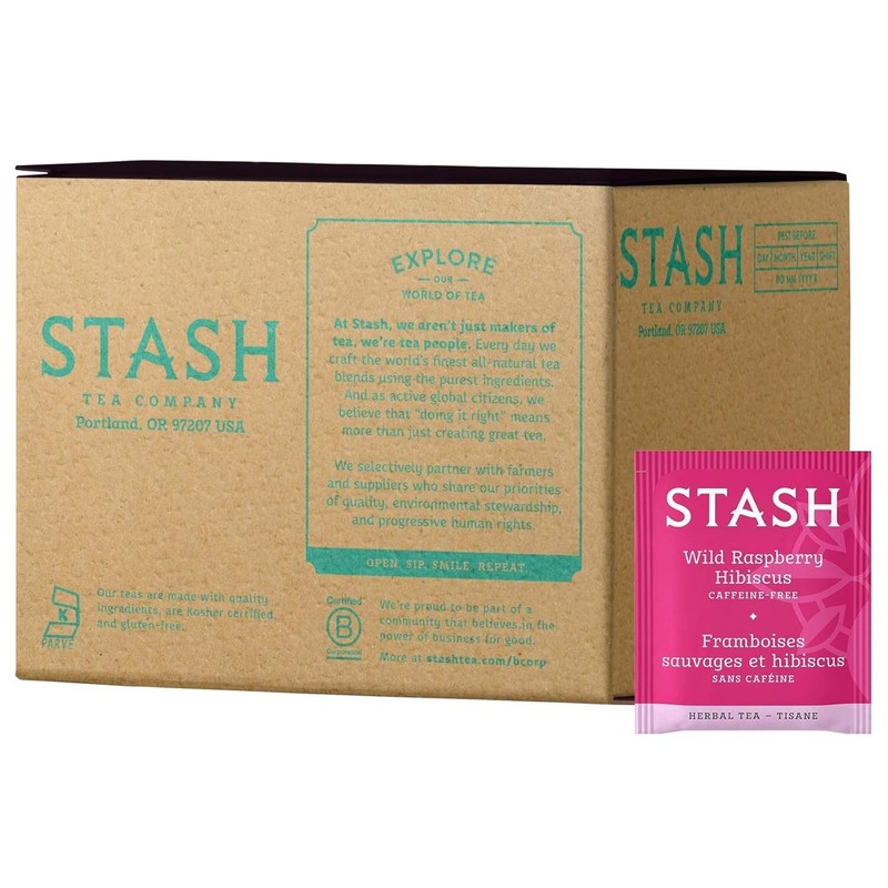 Bold Wild Raspberry Hibiscus Tea - 100 Herbal Tea Bags for Hot or Iced Enjoyment gallery