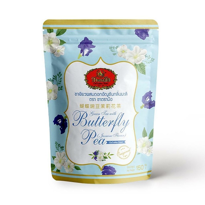 Number One ChaTraMue Hand Brand Jasmine Butterfly Pea Green Tea 5.29 Oz. (150 g)