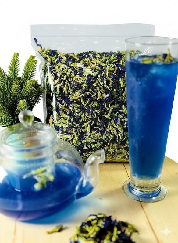 Butterfly Pea Blue Organic Tea Dried Flower Natural Herbal Drink 100% Pure Fresh