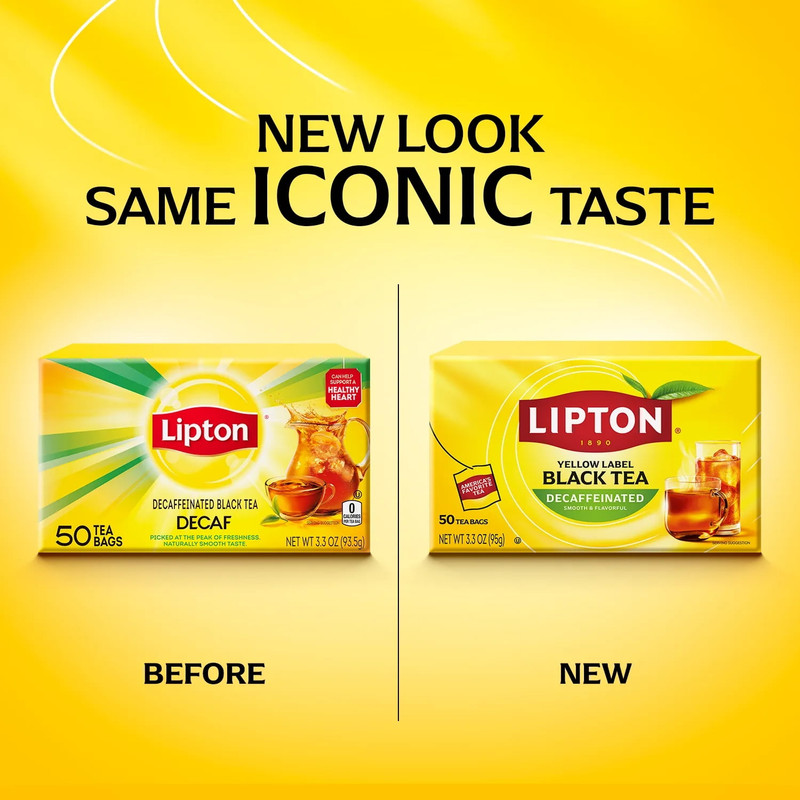 Lipton Black Tea Bags 50 Count Boxes Pack of 1 or 2 Foil Wrapped gallery