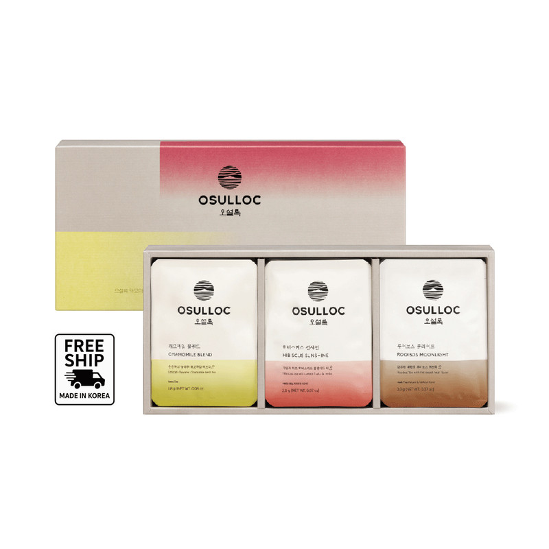 OSULLOC Herb Tea Collection – 3 Blends x 5 Bags (15 Bags) | Herbal Gift Sets
