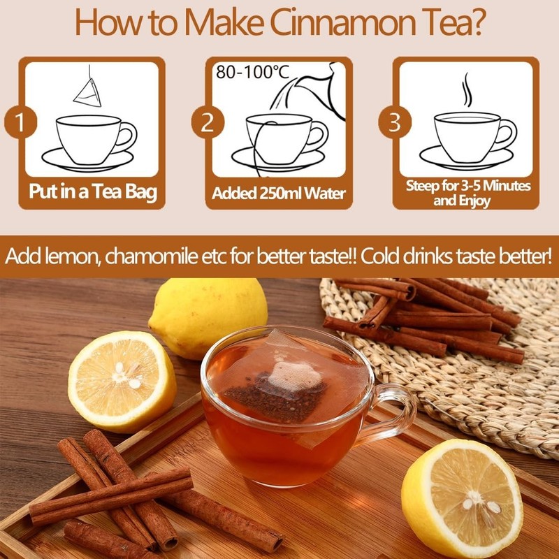 Authentic Ceylon Cinnamon Tea Bags - 100 Count, Full Flavor & Health Benefits gallery