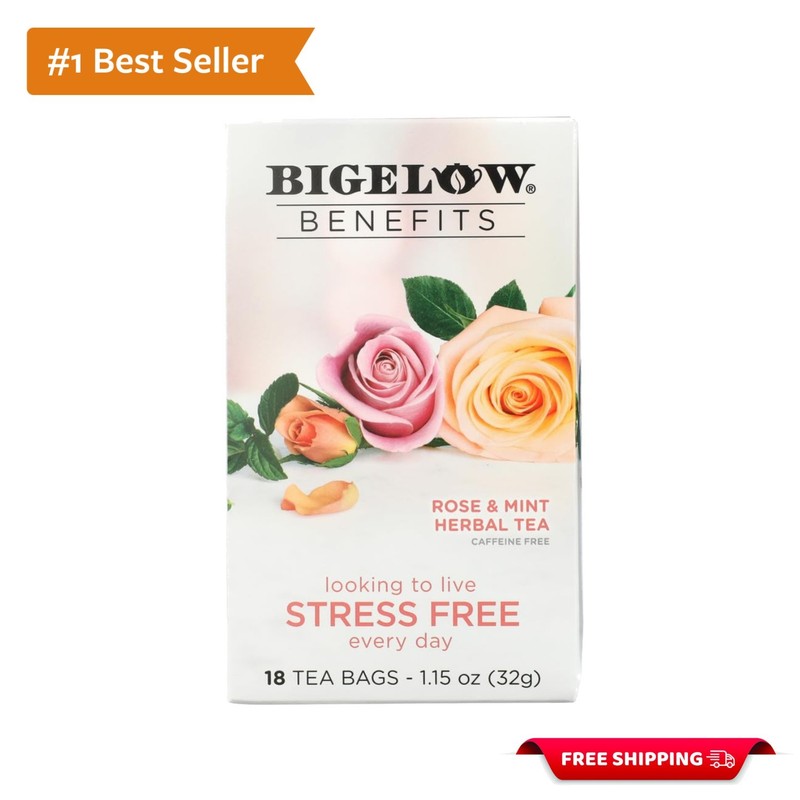 Decaffeinated Rose Mint Tea Bags, 18-Count by Bigelow – Natural Wellness Boost