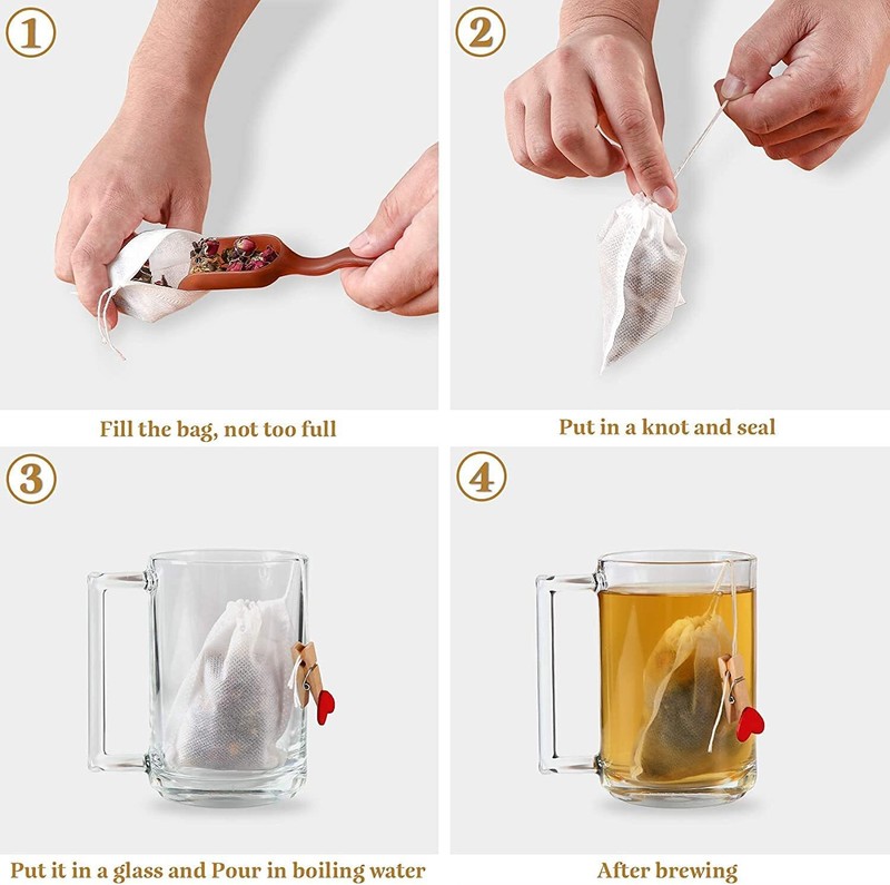 20-5000X Tea Bags Disposable Drawstring Flip Empty Teabag Herb Loose Tea Filter gallery