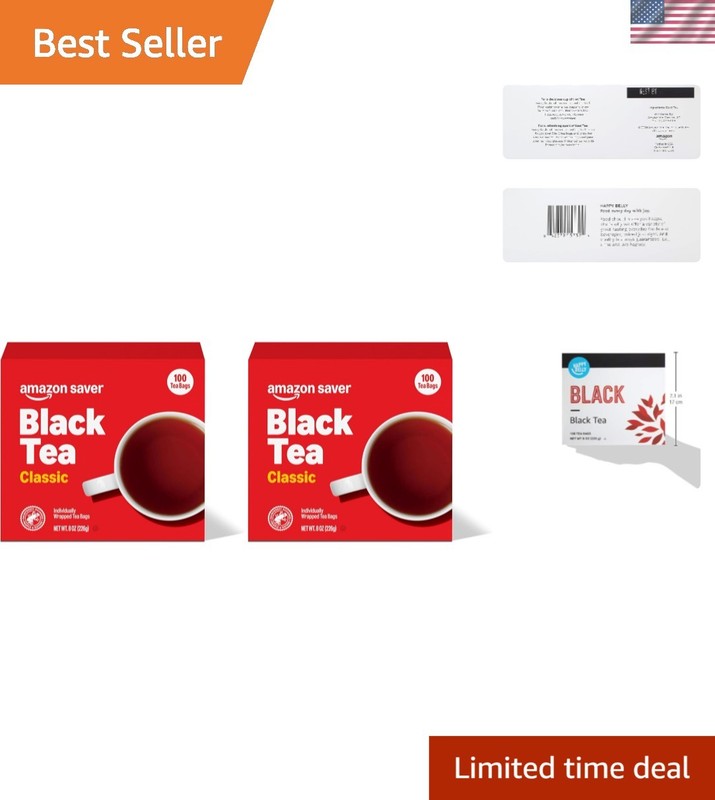 Classic Black Tea – 200 Individual Teabags for Daily Stress Relief & Relaxation