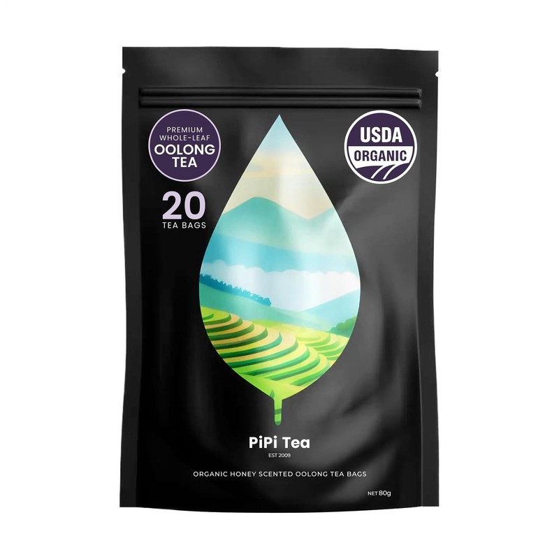 PiPi Tea Organic Oolong Tea Bags 20 Bags Cortisol & Calming Tea For Anxiety Tea