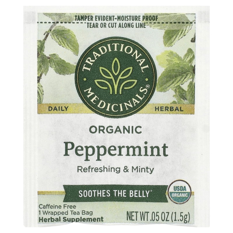 Organic Peppermint, Caffeine Free, 16 Wrapped Tea Bags, 0.85 oz (24 g) gallery