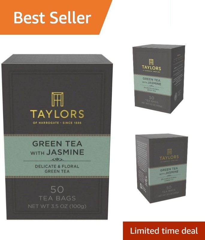 Natural Green Tea with Jasmine – 50 Sweet Floral Pillow Bags for Refreshment