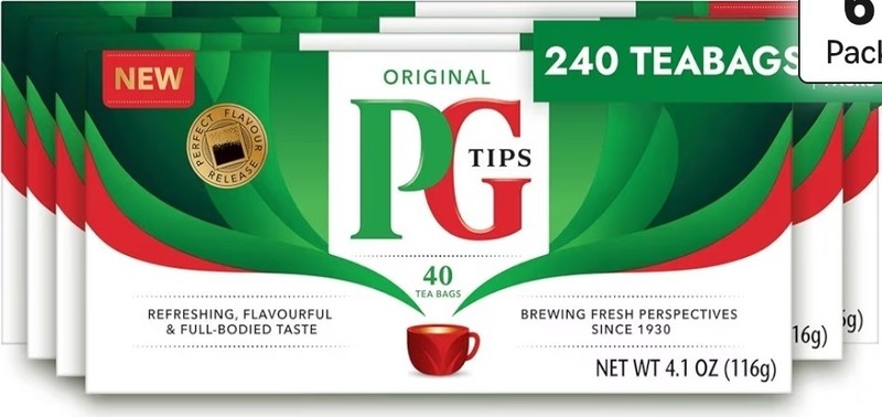 PG Tips 240 Original Pyramid Tea Bags from Great Britain BB 7/26
