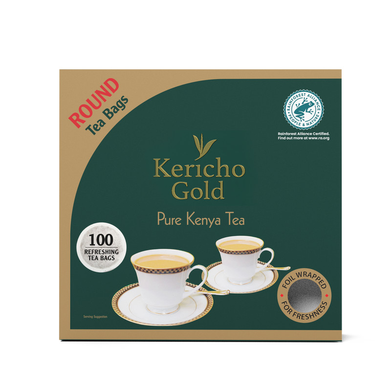 KENYA KERICHO 100 UNIT ROUND TEA BAGS (PACK OF 1)