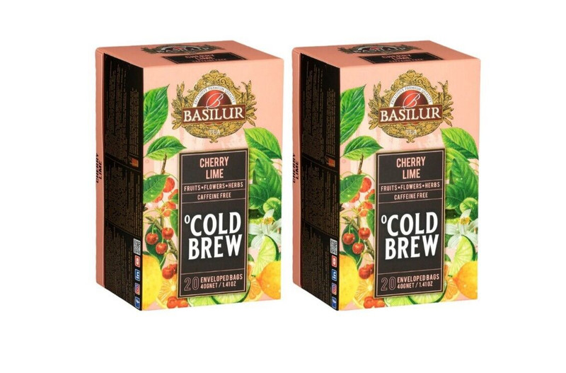 Basilur Cold Brew 20 Enveloped Tea Bags pack of 2 Free Shipping WORLD WIDE