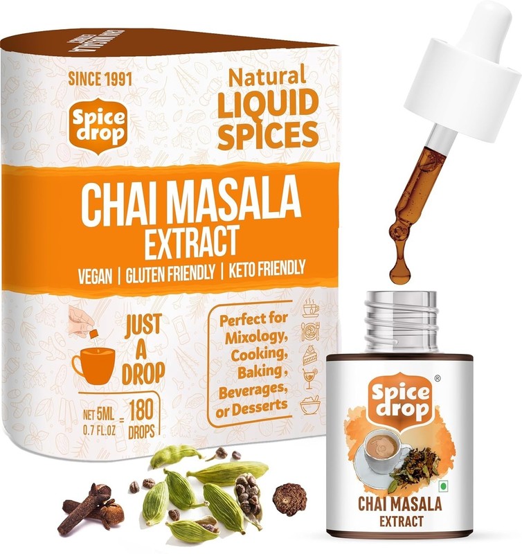 Spice Drop Chai Masala Extract ardamom, Ginger & Black Pepper 5ML - 1 drop/cup