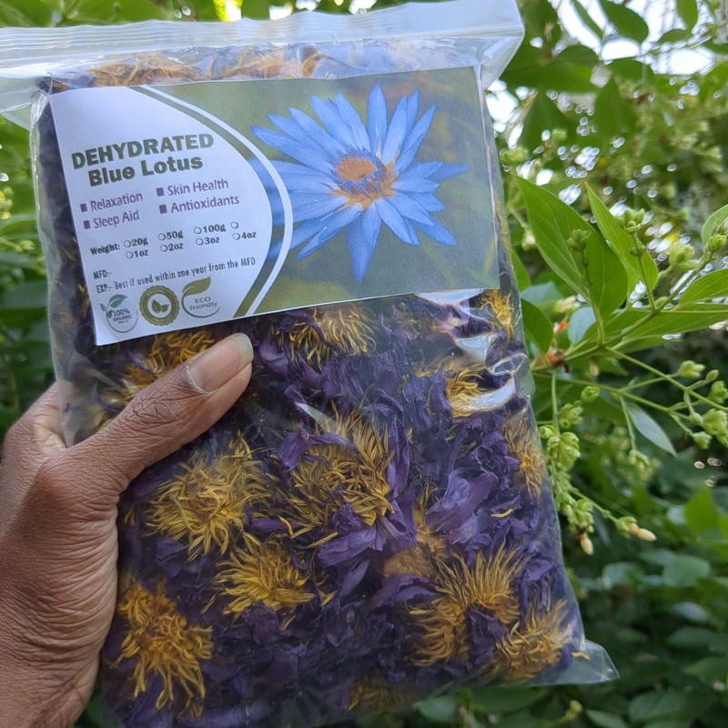 Blue Lotus Nymphaea Caerulea Dried Flowers 100% Organic Egyptian Lotus 2oz (57g) gallery