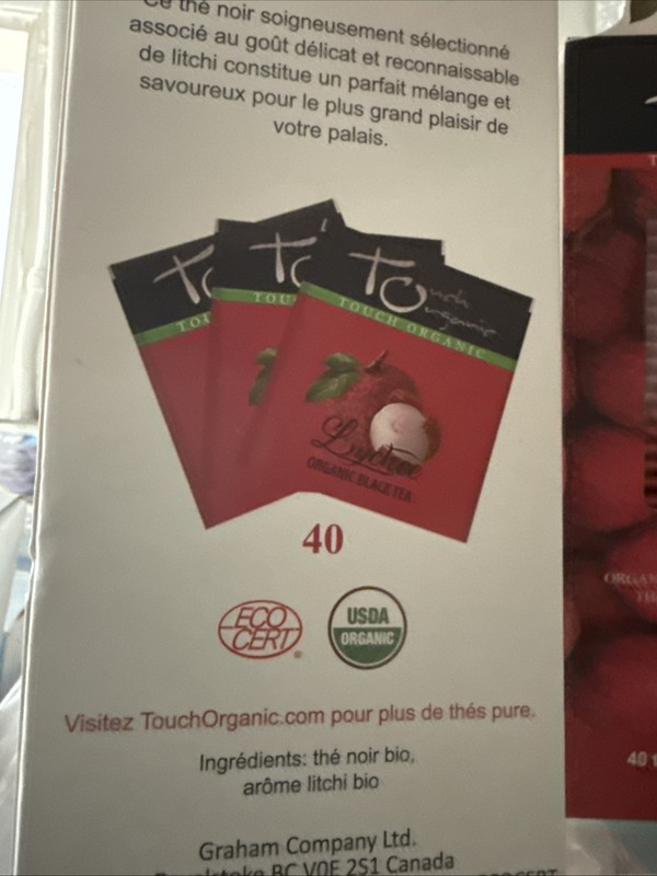TOUCH ORGANIC Lychee ORGANIC GREEN TEA 2 Boxes= 80 Tea Bags gallery