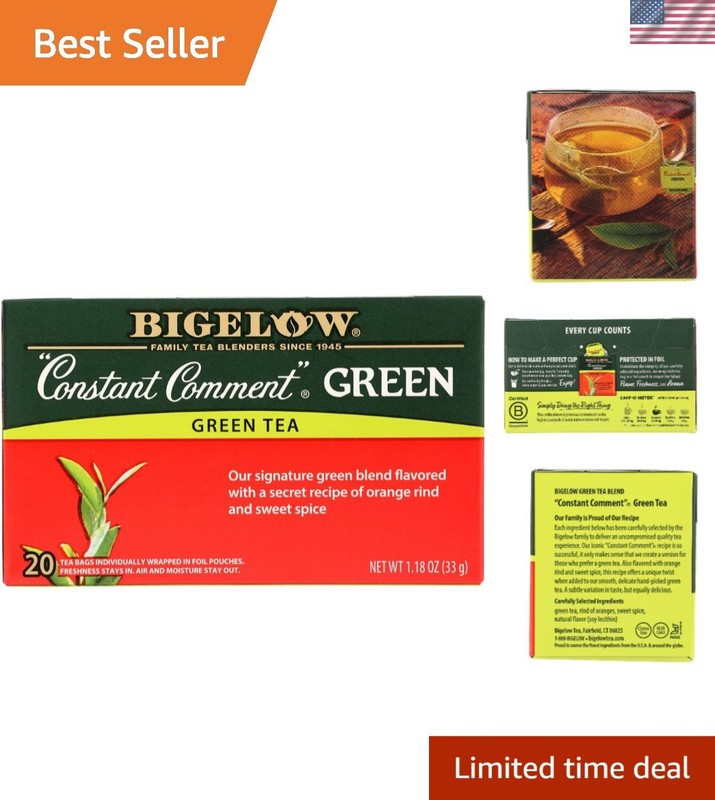 Constant Comment Green Tea Bags – 20 ct (3 Boxes) – Medium Caffeine & Relaxation