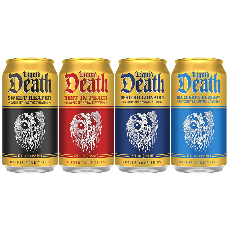 Liquid Death Iced Tea - Variety, Less Sugar*, Boost of Caffeine, B Vitamins, No gallery