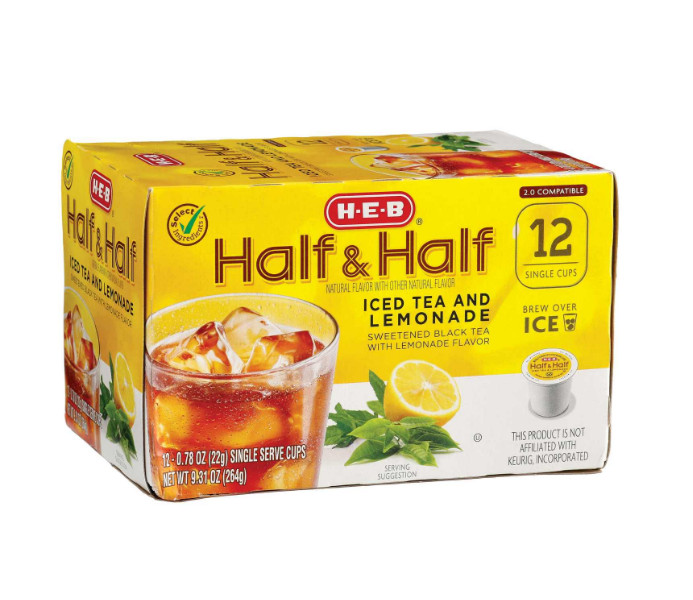 Half & Half Iced Tea Lemonade Single Serve Cups 12 count 9.31 Oz by HEB Texas