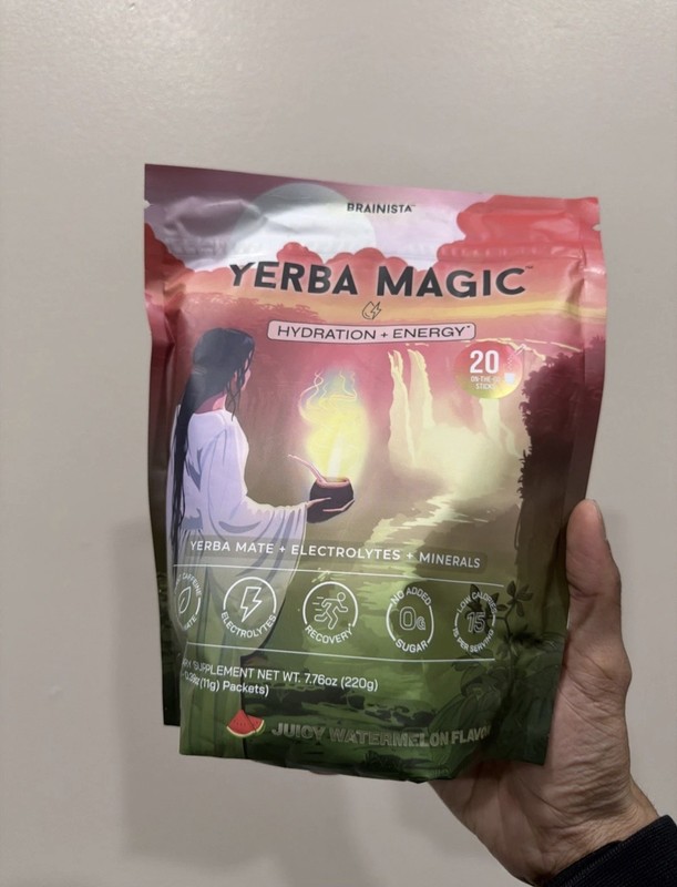Brainista Yerba Mate Yerba Magic Tea Powder Electrolytes Mineral Watermelon 6/27