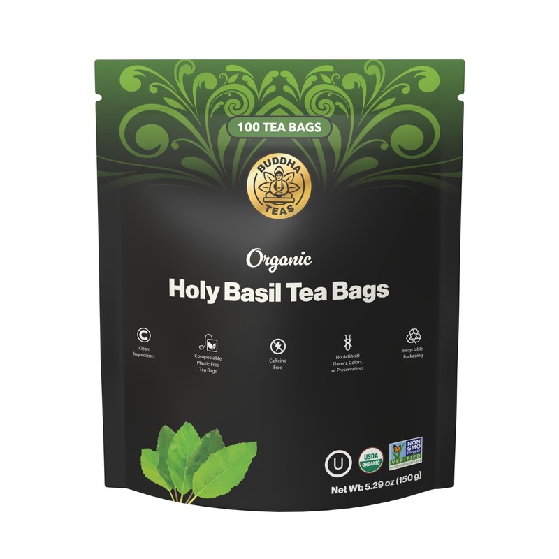 – Organic Holy Basil Tea Bags – For Health & Wellbeing – Ayurvedic Tulsi – Wi…