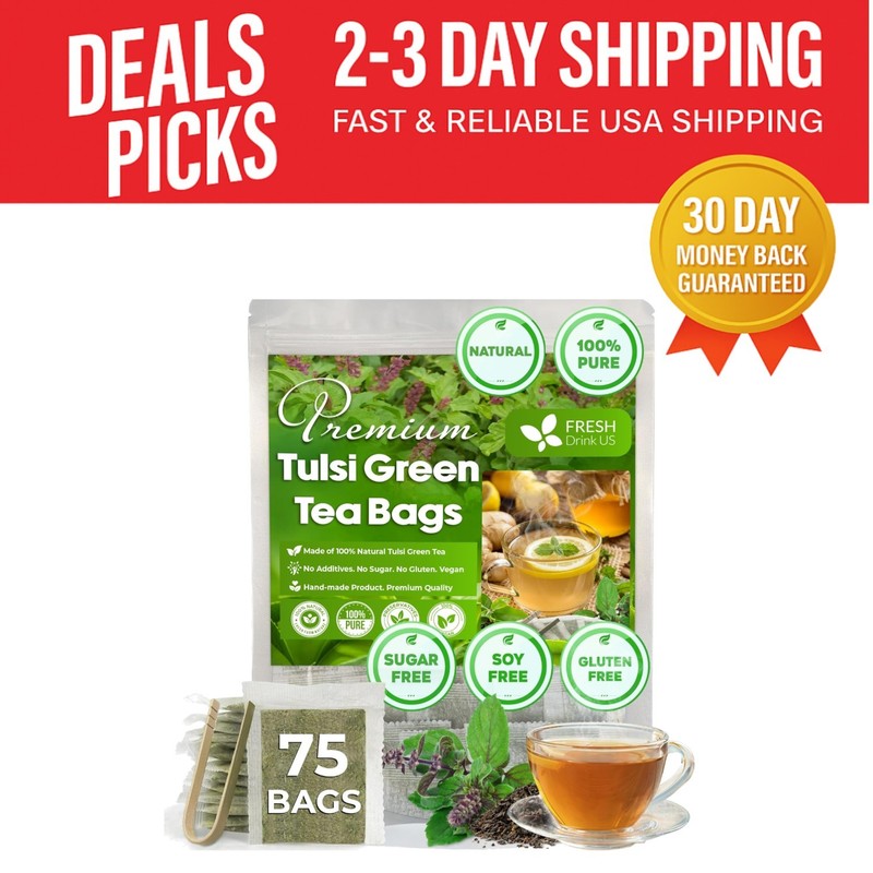 Handcrafted 75 Count Tulsi Green Tea Bags – Perfect for Busy Lifestyles