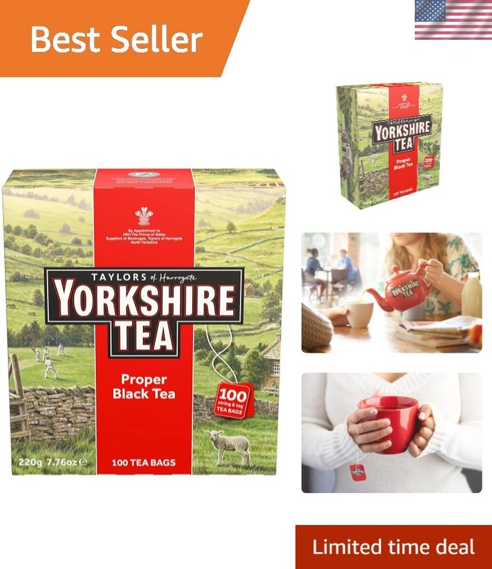 Refreshing Yorkshire Tea Red – 100 Count Black Tea Bags, Caffeinated & Certified