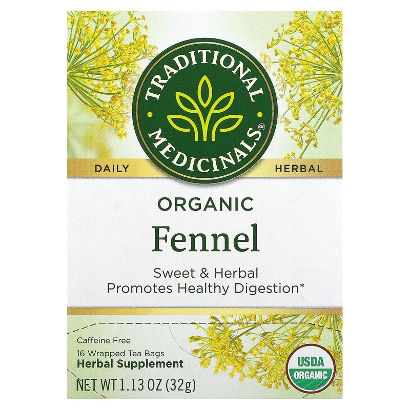 Organic Fennel, Caffeine Free, 16 Wrapped Tea Bags, 1.13 oz (32 g)