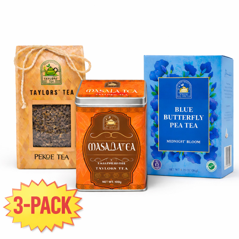 Ceylon Tea Bundle Gift Set Pekoe & Masala Loose Leaf 100g + Butterfly Pea 20 Bag