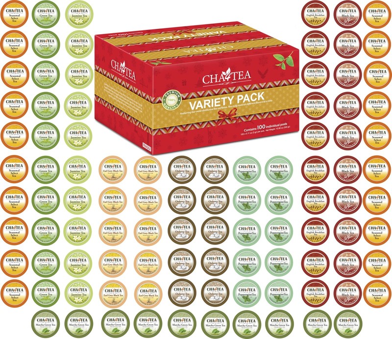 Cha4TEA 100-Count Variety Pack Tea, Compatible with Keurig Brewers, Includes …