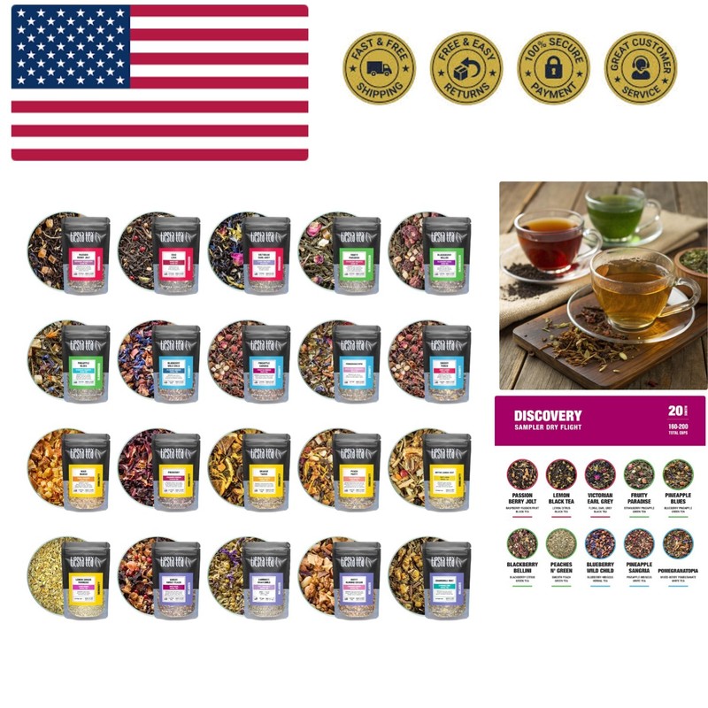 Discovery Sampler Dry Flight Set, Loose Leaf, High to No Caffeine, Hot & Iced…