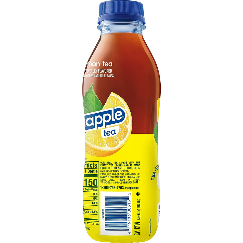 Snapple Lemon Tea, Recycled Plastic Bottle, 16 Fl Oz Pack of 12 gallery