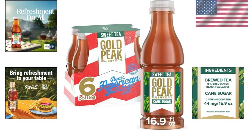 Refreshing Sweet Tea, 16.9 fl oz, 6 Pack - Real Brewed Black Tea with Cane Sugar gallery