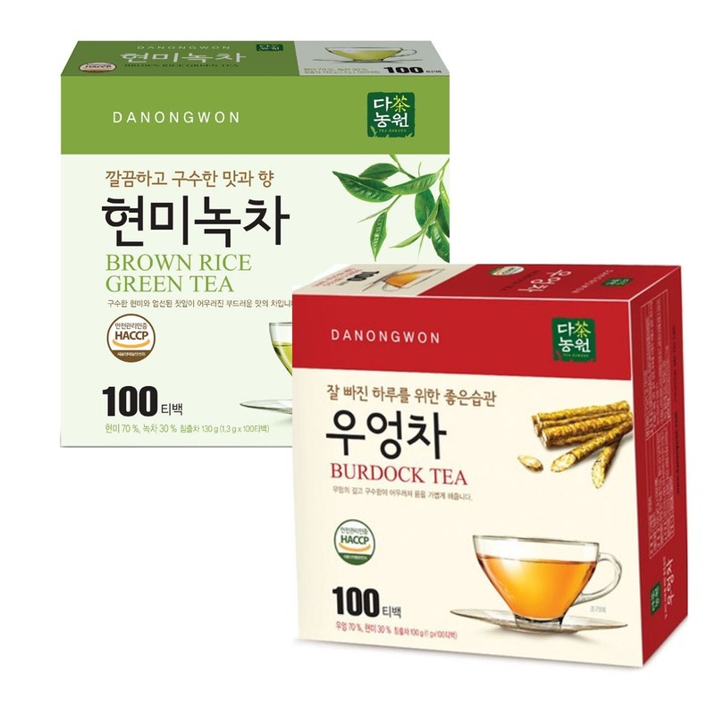 Korean Danongwon Brown Rice Green Tea + Burdock Tea bag 200 Free Shipping track