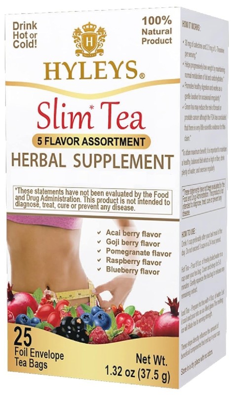 HYLEYS Slim Tea 5 Flavor Assortment – Weight Loss Herbal Supplement Cleanse and