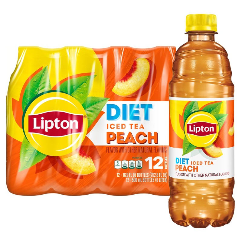 Diet Peach Iced Tea 16.9 Fl Oz Bottles Pack of 12