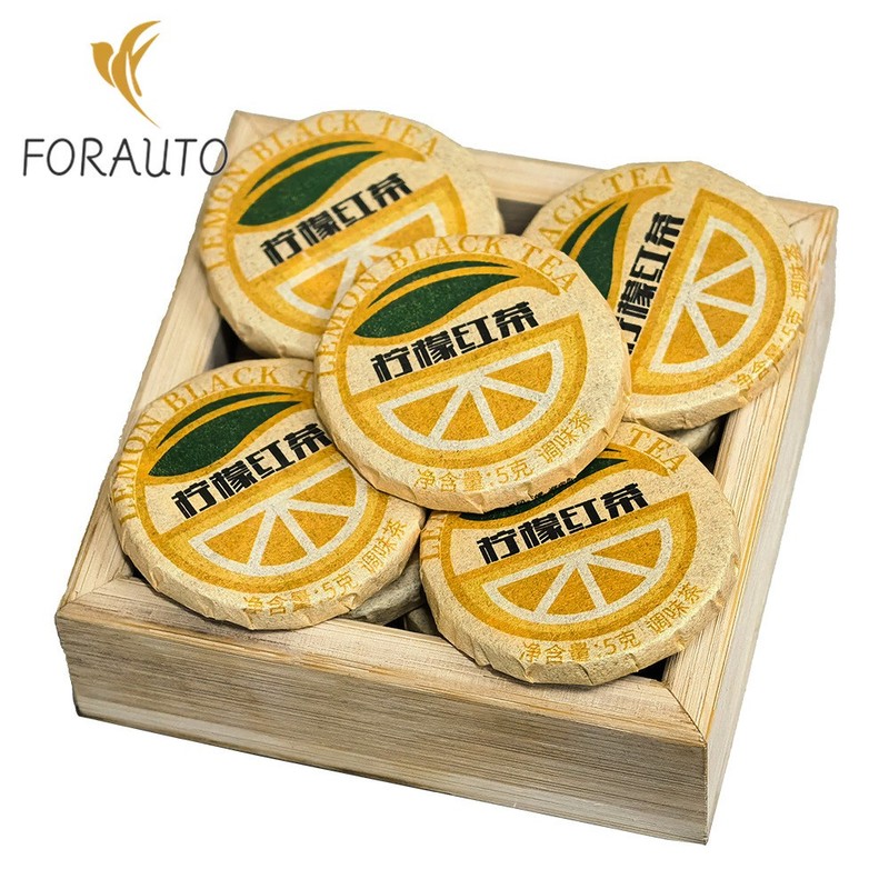 50PCS Small Tea Cake Lemon Fruit Tea Ancient Tree Black Tea Fruity Tea