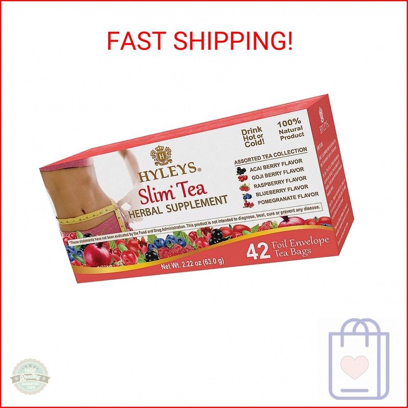 Hyleys Slim Tea 42 Ct Assorted - Weight Loss Herbal Supplement Cleanse and Detox