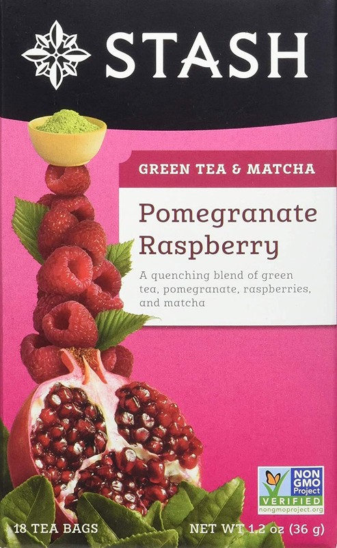 Stash Pomegranate Raspberry Green Tea & Matcha – 18 tea bags (Pack of 2)