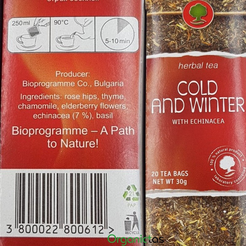 Winter Tea for Flu, Cold, Cough & Immune System Support, 6 Herbs Blend, 20 Teaba gallery