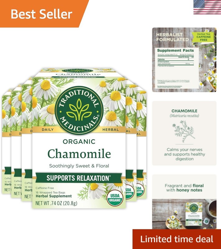 Organic Chamomile Tea - 96 Calming Tea Bags | Supports Digestion & Relaxation