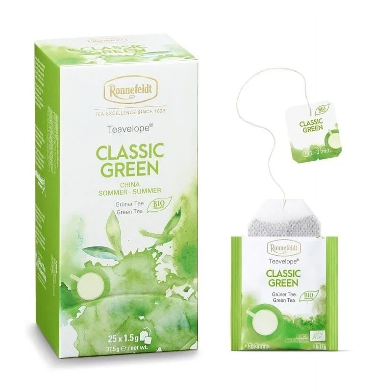 Ronnefeldt Green Teavelope - Classic Green (Organic) - 25 Premium Tea Bags