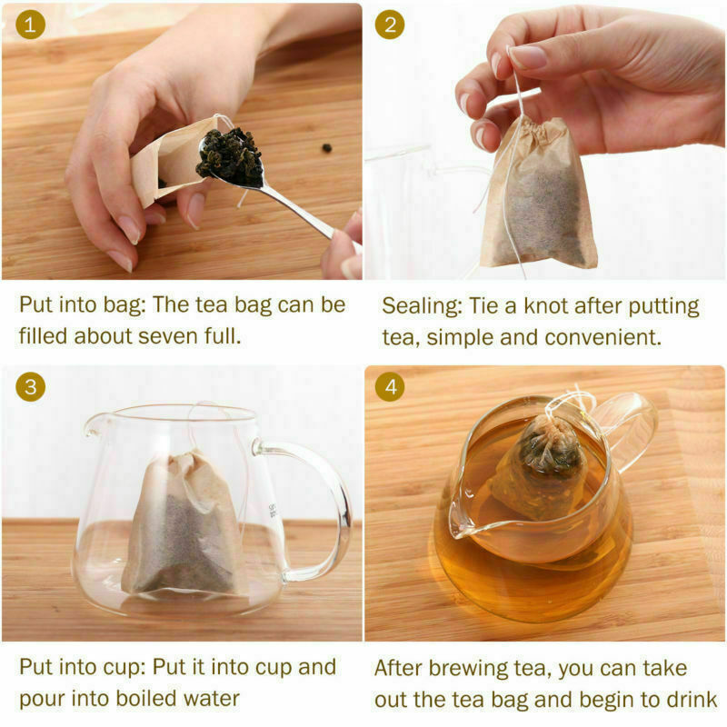 10-5000pcs Tea Bag Disposable Drawstring Empty Teabag Herb Loose Tea Filter LOT gallery