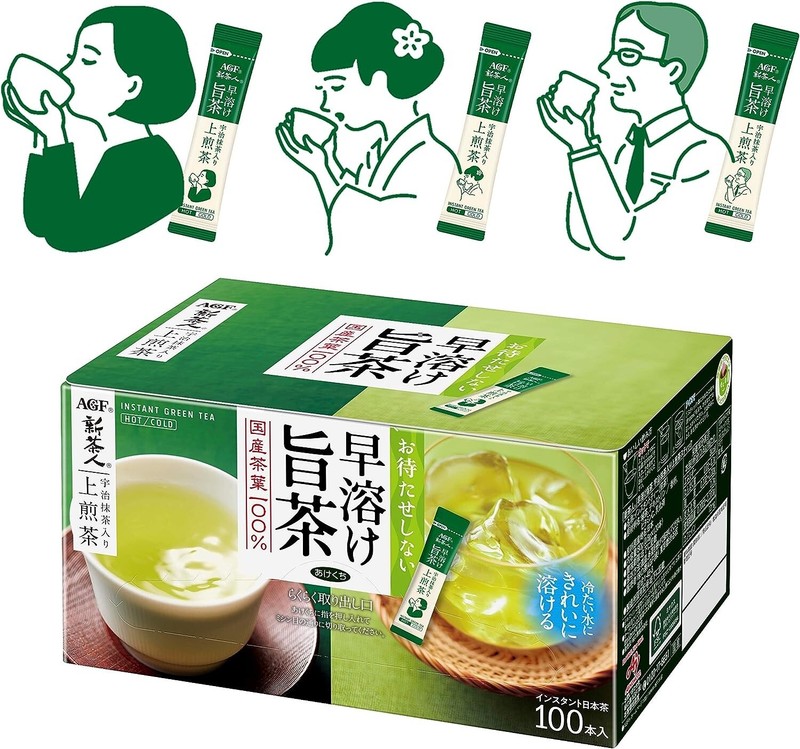 AGF Japanese Sencha Uji Matcha Green Tea 100 sticks Instant tea