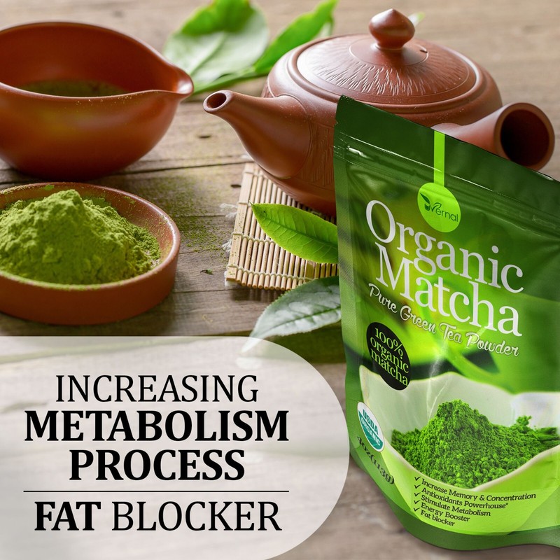 10 PACK Organic Matcha Green Tea Powder (4 Oz) - 100% Pure Easy to Mix gallery
