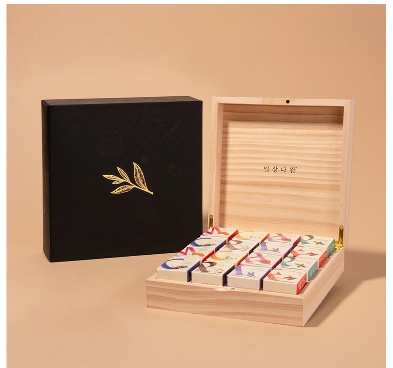 SsangGye – Cubewood 16 Tea Gift Set / 8 kinds of tea / Luxury gift-wrapping box.