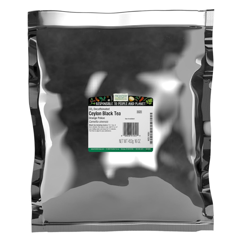 Frontier Co-Op Ceylon (Broken Orange Pekoe) CO2 Decaf., Kosher | 1 Lb. Bulk Bag