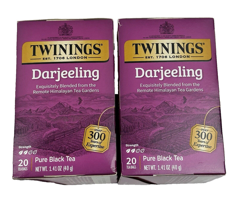 (2) Pure Black Tea, Darjeeling, 20 Tea Bags, 1.41 oz (40 g) 11/2026
